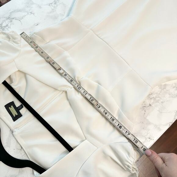 Alexia Admor Gracie Sweetheart Midi White Front Slit Dress Women's Size 6 - Picture 12 of 13